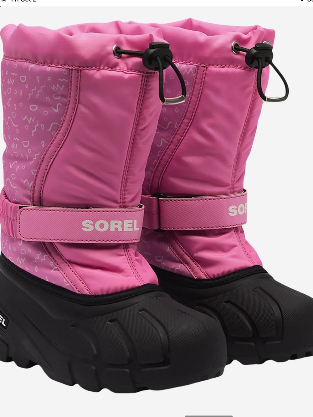 SOREL  Flurry Print Winter Boots - Youth, Pink, Girls size 5, NWOT